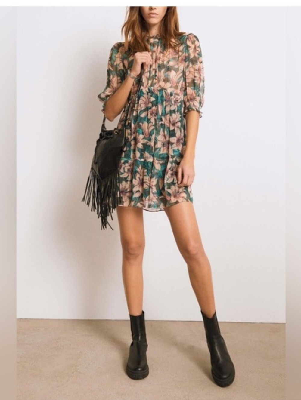 ba&sh Baia Floral Mini Dress Sz. L